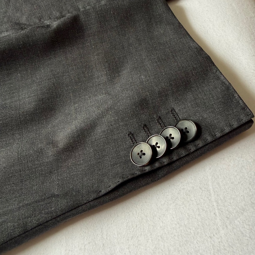 Hugo Boss Mens 40R Charcoal Gray Stretch Tailoring Wool Blazer Sport Coat 40 R - Picture 3 of 15